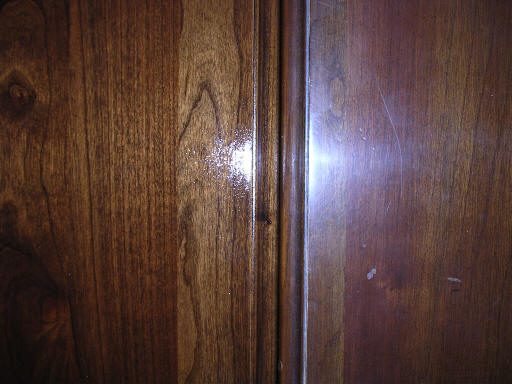 cherry end tables closeup showing different stains