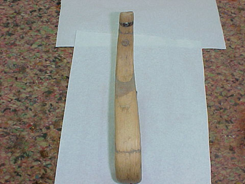 Curved arm after repair front view