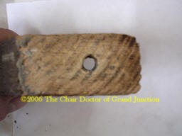 Glue on leg after cleaning