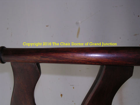 Antique rush rocker back support after