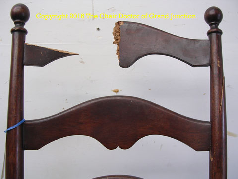 Rush chair top before repair by The Chair Doctor