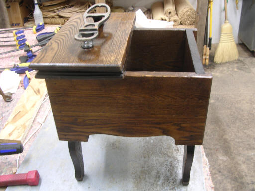 antique shoeshine kit front after